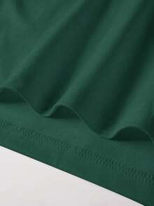 Manfinity Joysei Olive Green Letter Embossed Short Sleeve T-Shirt For Men - Dark Green - View 4