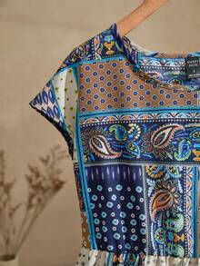 Rusticease 女士夏季印花短袖连衣裙 - 彩色 - 查看 4