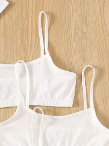 SHEIN Set de 5 sujetadores deportivos minimalistas y cómodos para niñas preadolescentes - Blanco - Ver 4