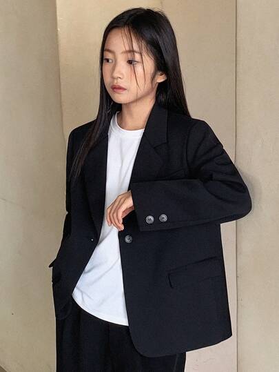 Dazy Kids Girls' Solid Color Blazer Jacket
