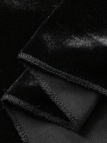 FRIFUL 女士丝绒直筒高开衩裙 - 黑色 - 查看 7