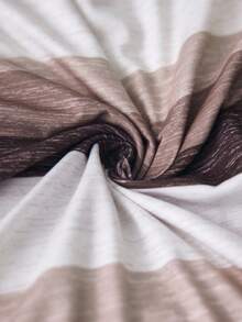 Louniche 长袖V领纽扣装饰休闲多色条纹女式T恤图案T恤女式春秋季上衣女装 - 咖啡棕 - 查看 8