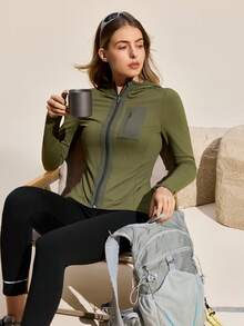 Exploreva 休闲百搭撞色胸袋拉链户外运动夹克