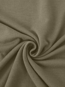 Manfinity Homme Men's Casual Daily Commute Letter Print Loose Short Sleeve T-Shirt, Summer - Army Green - View 6