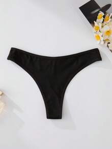 SHEIN Quần lót lọt khe thoải mái, dễ chịu cho nữ (6 cái/gói) - màu đen - Xem 6