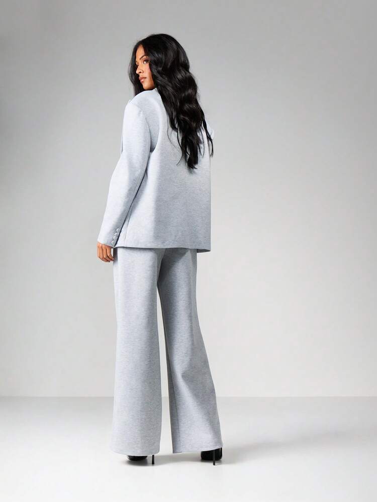 MISSGUIDED Christmas Oversized Blazer And Wide Leg Trouser Coord Set For Women Professional Office Wear