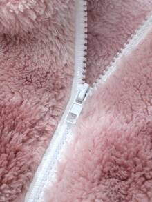 ROMWE MEN Street Life 男士长袖休闲扎染连帽外套，秋冬季 - 藕粉色 - 查看 6