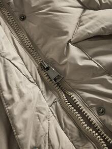 Anewsta Thick Long Hooded Quilted Women Jacket - Grey - View 4