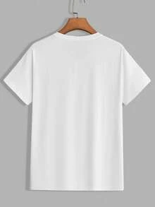 Manfinity BRENVOR 3pcs Pack Men's Solid Color Casual V-Neck T-Shirt For Summer - White - View 6