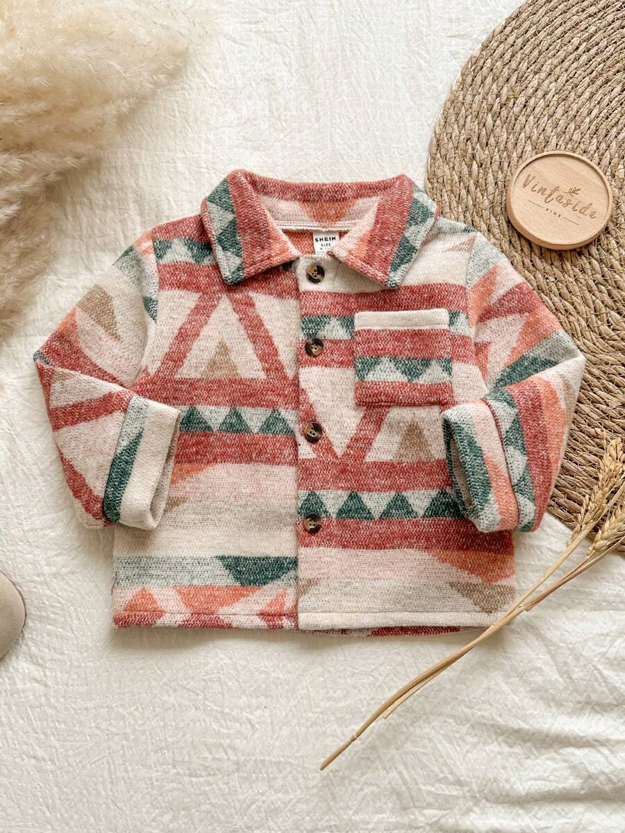 Vintaside Kids 男婴复古时尚百搭长袖外套，适合旅行、度假或日常休闲穿着，秋冬季款 - 彩色 - 查看 1