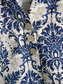 EMERY ROSE Plus Size Women's Floral Print Long Sleeve Shirt And Linen Color Pants 2-Piece Set, Casual Country Style For Vacation, Autumn Winter Clothes For Women Country Style For Women Country Concert Outfit - Multicolor - View 4