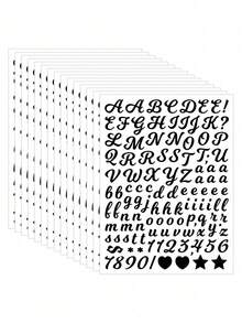 608 Pieces 8 Sheets Letters Stickers Self Adhesive Vinyl Letter Alphabet Number Stickers Mailbox Numbers Sticker, Decals For Classroom Decor, Sign, Door, Business (Black, 1 Inch,2lnch,0.5lnch))There Are Two Kinds Of Packing Quantity You Can Choose Respectively (8 Sheets 1 Set, 4 Sheets 1 Set), You Can Choose According To Your Needs.