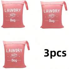 1/3pcs Travel Laundry Bag, Wet Dry Bag, Drawstring Washable Bag For Dirty Clothes, Swimwear, Gym Clothes, Available In Blue, Pink, Black, Gray - Multicolor - View 27