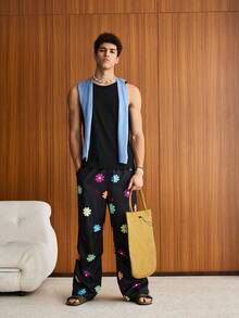 SWAVVY 3 件套男士春夏休闲背心套装无袖纯色度假基本款背心，适合男友礼物 - 黑與白 - 查看 7