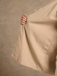 Glamine 优雅舒适的女士金色翻领夹克 - 金色 - 查看 4