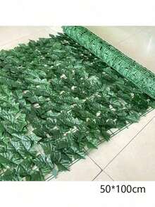 1 件可扩展人造常春藤隐私栅栏屏风 - 塑料藤叶板，适用于人造绿墙、户外花园、露台、阳台装饰、多用途绿化树篱覆盖物，适用于母亲节毕业典礼栅栏装饰、夏季翻新装饰 - 彩色 - 查看 11