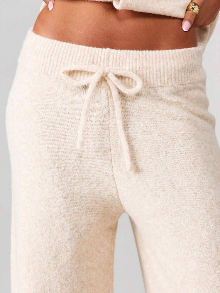 MISSGUIDED 여성 가을 겨울 편안한 라운지웨어를 위한 버튼 프론트 가디건 및 와이드 레그 팬츠 니트 코디 세트