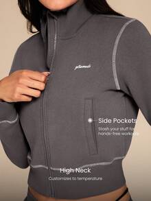 GLOWMODE Alltags Fleece Polarkern Weich Warm Kontrastnaht Daumenöffnungen Taillenlänge Regular Fit Stehkragen Reißverschluss Jacke Herbst Winter Outdoor Alltag Lässig Tragen