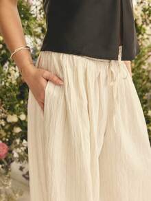 Aralina Women's Elegant Mid Rise Striped Balloon Pants Perfect For Christmas Party New Years And Thanksgiving Outfits - Beige - View 8