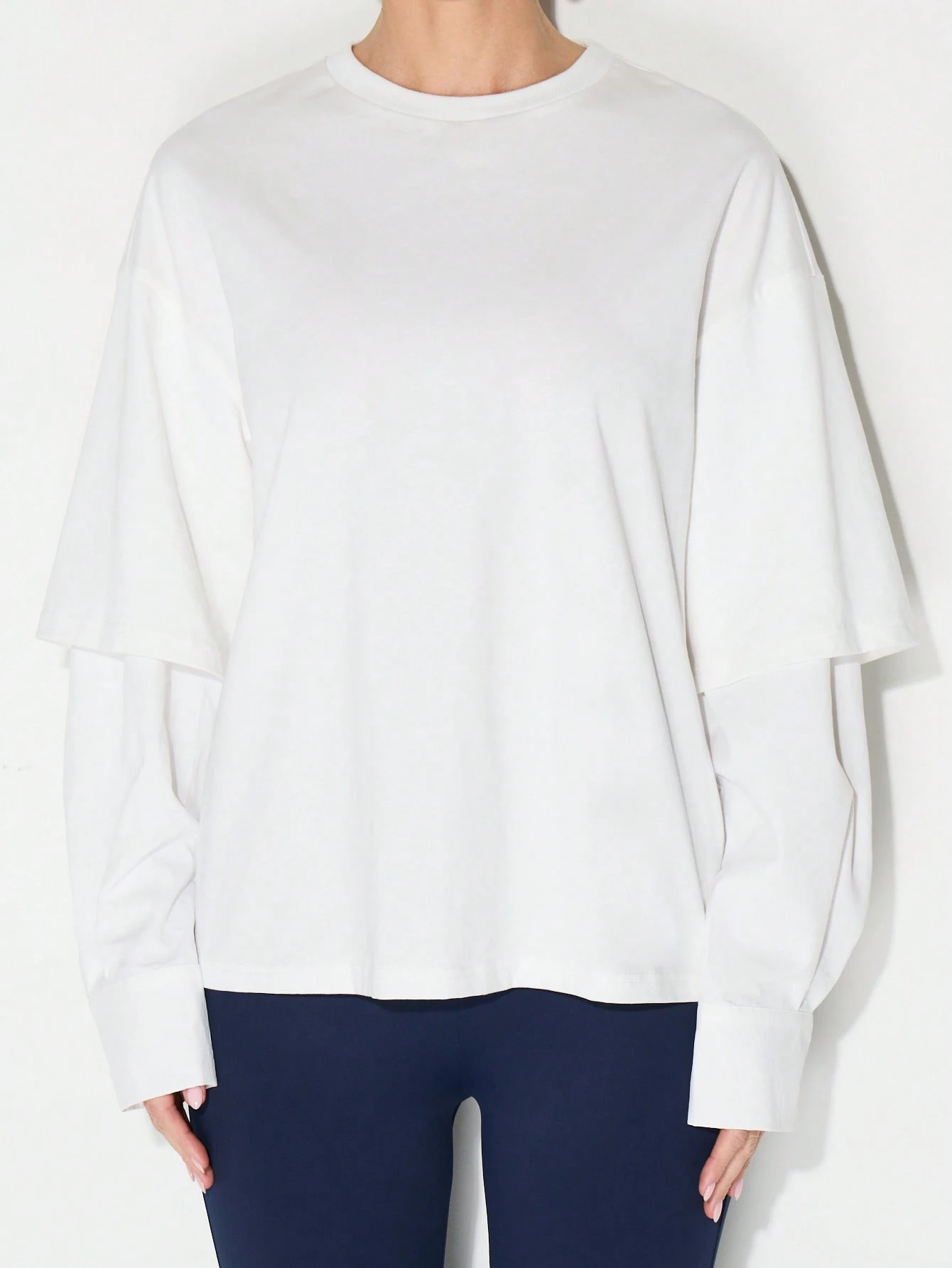 KIZN Oversized Long Sleeve Crew Neck T-Shirt