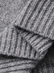 DAZY Young Girls Round Neck Heart Print Short Sleeve Sweater, Autumn/Winter - Grey - View 8