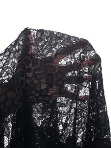 SHEIN Clasi 女士黑色蕾丝优雅派对衬衫 - 黑色 - 查看 8