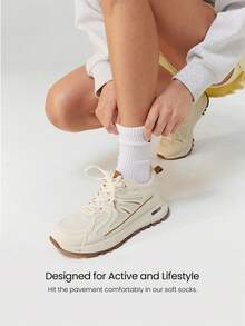 GLOWMODE 3 Pairs Socks Soft Ventilated Mesh With Embroidered Logo Workout Daily Casual - 白色+淺灰色+深灰色 - 查看 3