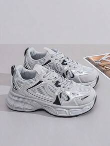 Women Wedge Sneakers - Grey - View 3