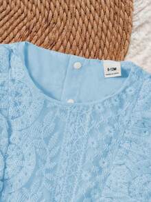 Vintaside Kids Baby Girls' Sweet Mesh Long Sleeve Loose Dress, Suitable For Outings, Parties And Gatherings, Spring/Autumn - Blue - View 7