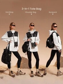 GLOWMODE 15L On The Go Glow  3-In-1 Water-Repellent Zipper Mesh Pockets Adjustable Shoulder Bag Handbag Backpack Hiking Outdoor Daily Active - Black - View 2