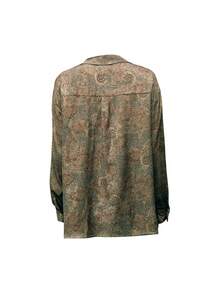 Anewsta Elegant Casual Leopard & Paisley Print Long Sleeve Shirt Spring For Women - Army Green - View 8