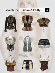ROMWE Grunge Punk Y2K Vintage Patchwork Furry PU Metal Spider Skull Pendant Super Short Denim Mini Skirt