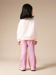 SUMWON Girls Star Print Sweatshirt And Pants Set Winter Casual Co-Ord Outfit - Pink - View 3