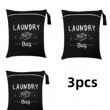 1/3pcs Travel Laundry Bag, Wet Dry Bag, Drawstring Washable Bag For Dirty Clothes, Swimwear, Gym Clothes, Available In Blue, Pink, Black, Gray - Multicolor - View 14