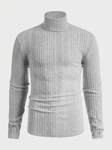 Manfinity VCAY 3pcs Men's Casual Knit Turtleneck T-Shirts, Daily Wear - Multicolor - View 11