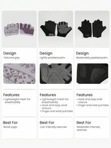 GLOWMODE Sweat-Wicking Medium Support Palm Protection Mesh Panel Hook And Loop Training Palm Training Gym