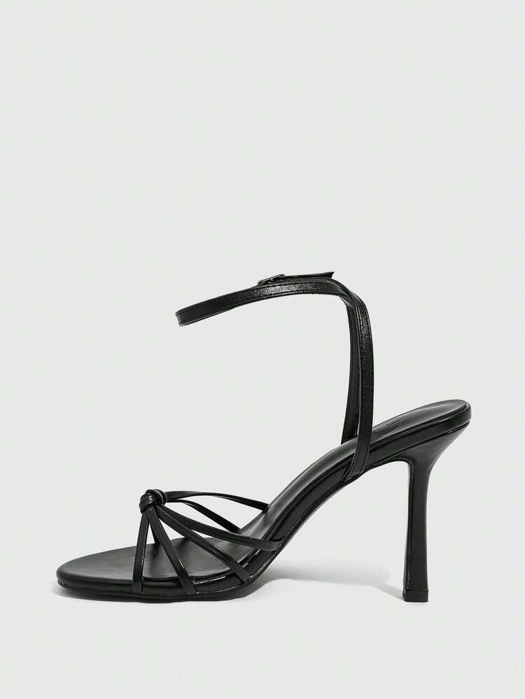 CUCCOO SZL Sandalias de tacón elegantes para mujer - Negro - Añade 5