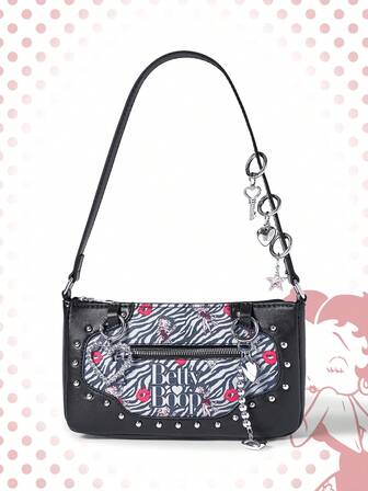 Betty Boop | ROMWE Bolso de hombro de mujer con estampado de dibujos animados vintage