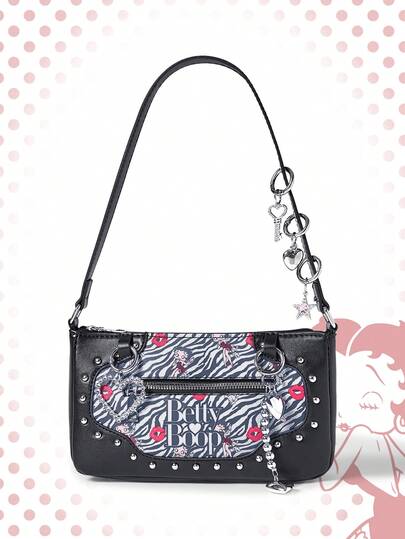 Betty Boop | ROMWE Bolso de hombro de mujer con estampado de dibujos animados vintage