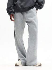 Quần jogger dáng ống loe SUMWON với chi tiết sọc bên hông, kiểu dáng thoải mái, năng động, thích hợp mặc hàng ngày. Màu trơn. - Xám - Xem 2