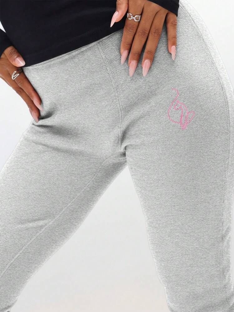 BABYPHAT Ribbed High Rise Leggings With Elastic Waist Band Casual Everyday Comfort Wear