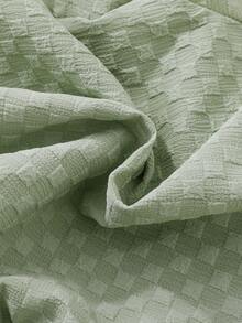 SHEIN Vintaside Kids 2 件装婴儿男童休闲日常百搭百搭纯色面料衬衫和短裤时尚街头时尚服装，适合户外活动和度假，春夏 - 薄荷綠 - 查看 3