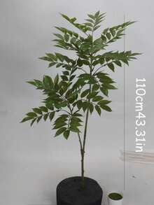 76/140cm Tropical Artificial Ficus Tree Fake Large Nandina Tree Branch Plastic Palm Tree Tall Green Banyan Plants For Home Garden Office Decor Without Pot - Green - View 12