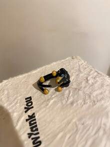 Joivida 可爱狗狗戒指，女士专属 - 萌萌的动物饰品，小狗造型，可调节叠戴戒指，送给爱狗人士的时尚礼物 - 彩色 - 查看 5