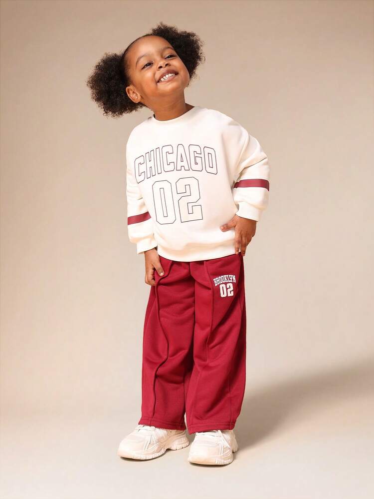 Chicago 02 Sweatshirt With Stripe Sleeves And Matching Sweatpants