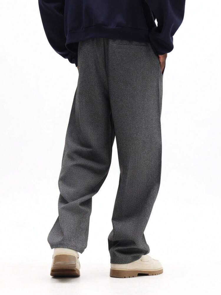 SUMWON Straight Fit Pleated Dress Pants With Classic Tailored Design For Professional Office Wear