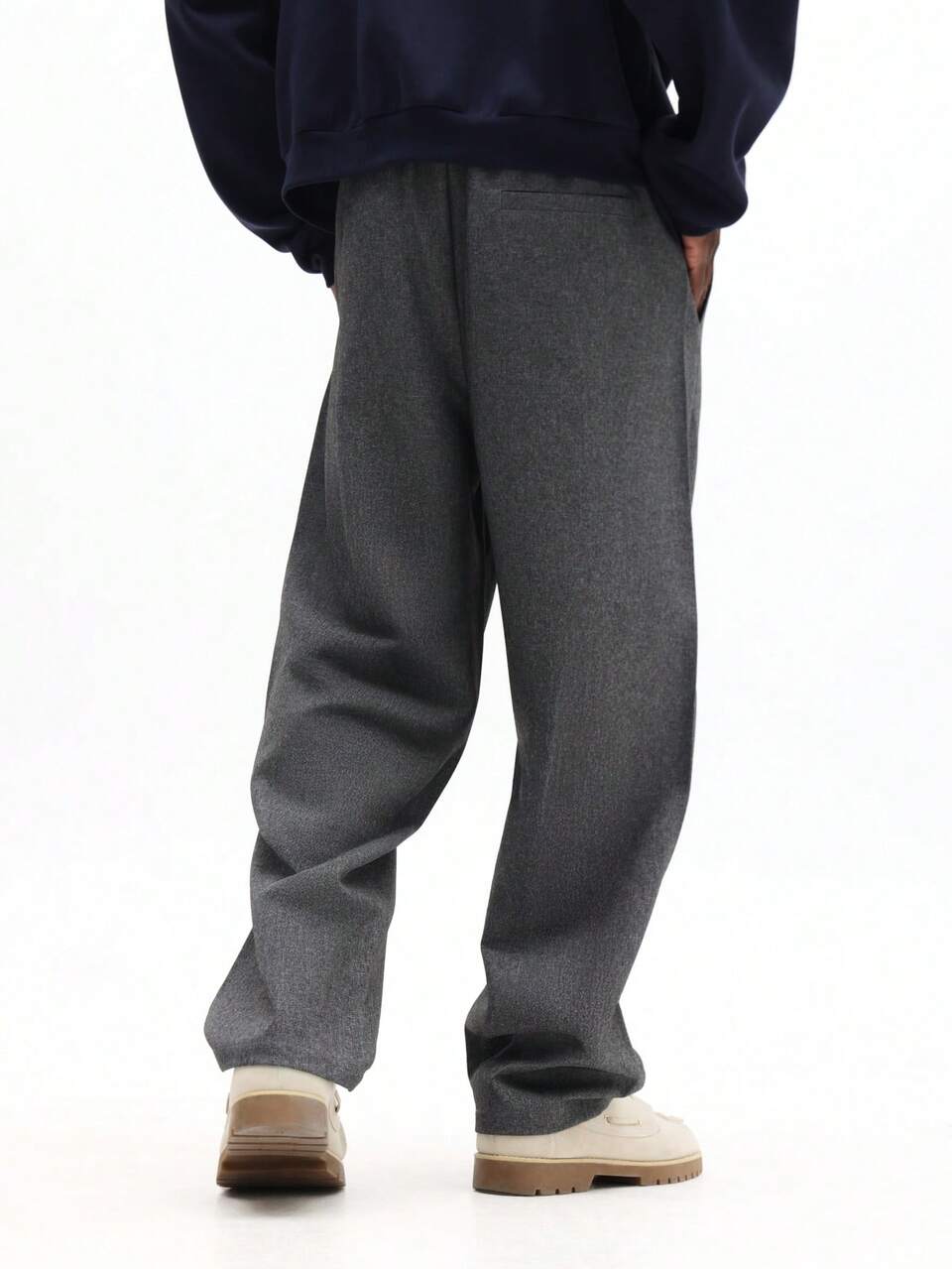 SUMWON Straight Fit Pleated Dress Pants With Classic Tailored Design For Professional Office Wear