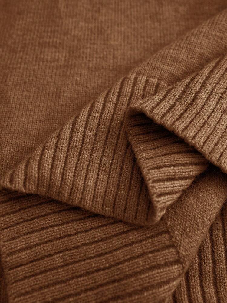 カラーブロック袖 サイドスリット ハイロー裾 タートルネック ボディコンスウェットドレス マルチカラーヤーン使用 快適で高品質 パーティー、音楽フェス、ホームウェア、入学式、ギフト、ショッピングに