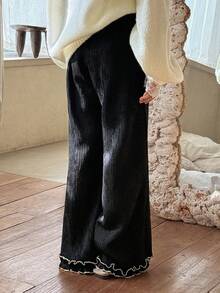 DAZY Tween Girls' Casual Solid Color Loose Straight Leg Pants