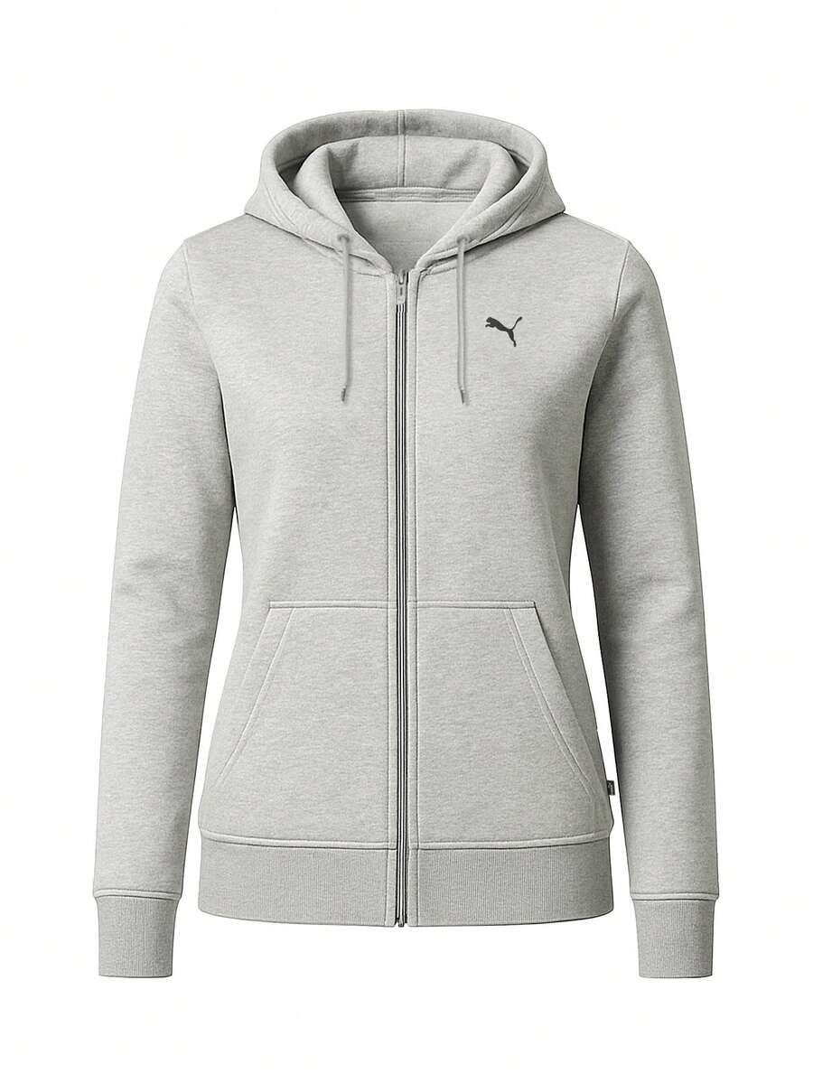 Puma Essentials Women Full Zip Hoodies Grey - Grey - View 1